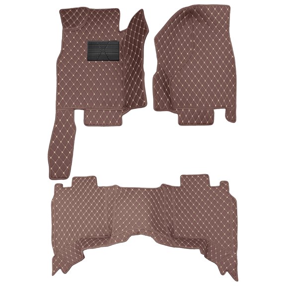 Tuqiang Floor Mats Custom for HUMMER H3 2008 - Faux Leather Floor Liner Floor Mats Protection All Weather PU leather 1st and 2nd Row 3Pcs in Coffee