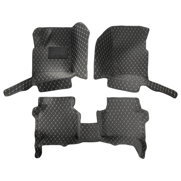 Tuqiang Floor Mats Fit for Hyundai Tucson 2020Present NX4 PU Leather Auto Liners All Weather Protection Automotive Interior Accessories Black Beige