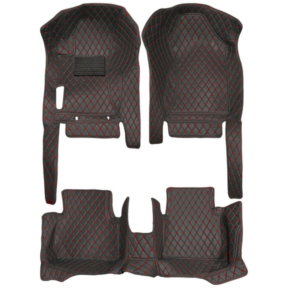 Tuqiang Floor Mats Porsche Macan 20152024 Carpet Type High-End Decorative Interior Accessories Leather Black and Red