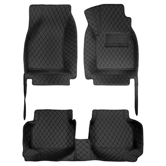 Tuqiang Floor Mats for Chevrolet HHR 2006-2011 Faux Leather Floor Liner Carpet Protection All Weather PU leather Front & Rear Full Set 3Pcs Red