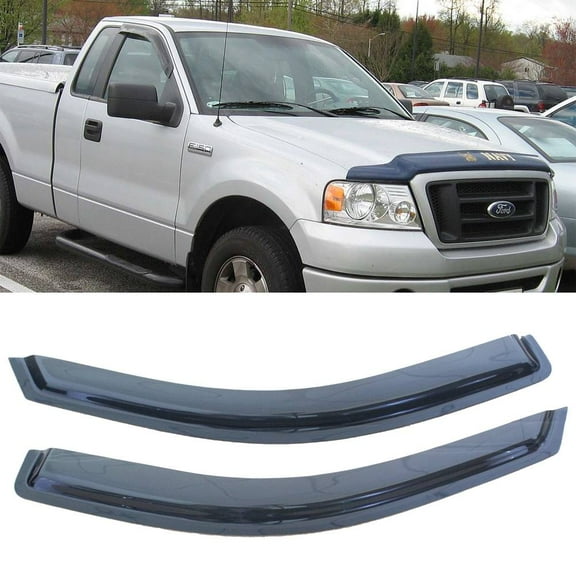 Tuqiang For F-150 04-08 Standard/Regular Cab Sun Rain Wind Deflectors Window Visors Black 2PCS