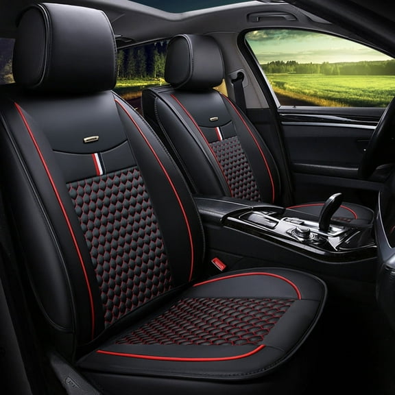 Tuqiang 2pcs Protective covers for the front car seat. for Acura for ZDX 2009-2013 2 Seats Water Resistant Front Rear Cushion Protector Black and Red