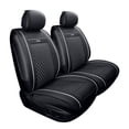 thumbnail image 1 of Tuqiang front car seat covers leather. for Peugeot for e-208 2012-Present 2 Seats Premium Leather Compatible Airbag Water Resistant Front Rear Cushion Protector Black and White, 1 of 7