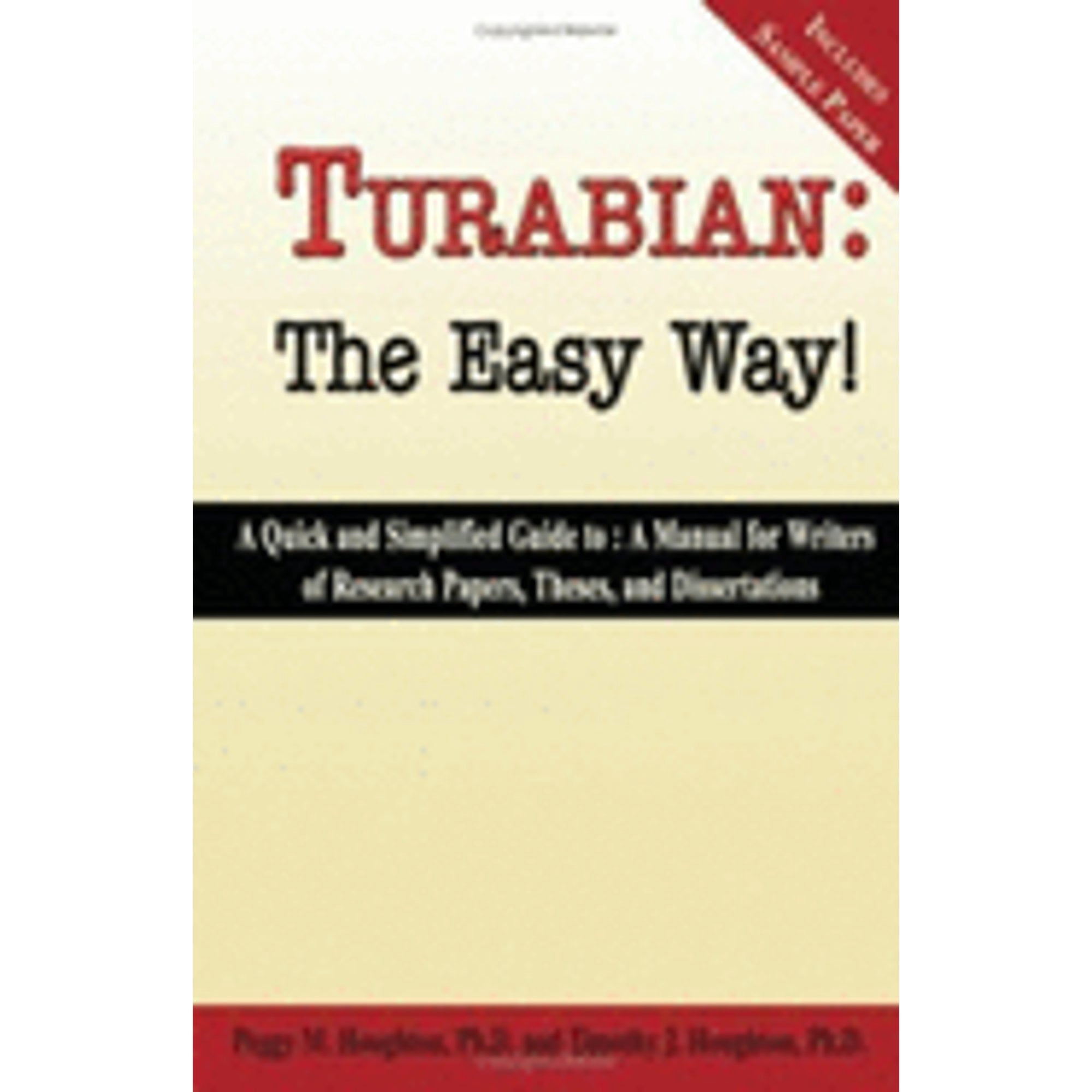 Turabian Tech Pre-Owned Turabian: The Easy Way! 7th Edition (Paperback) 0923568913 ...