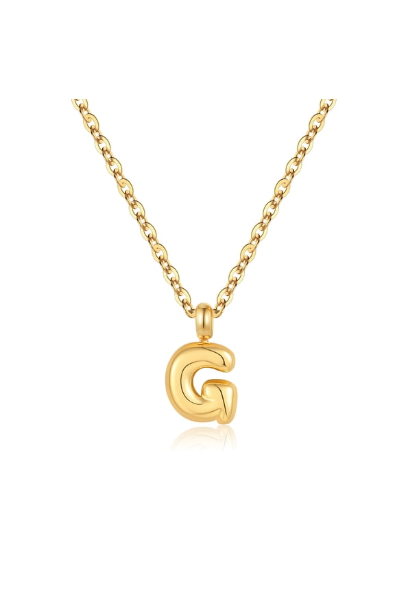 14K Gold Plated Bubble Initial Choker Necklace for Women GirlsDainty Letter A-Z Chunky Pendant Jewelry Trendy Fashion Accessories Personalized Birthday Gifts for Women Girls