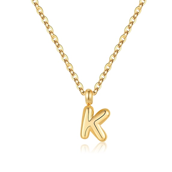 Turandoss 14K Gold Plated Bubble Initial Choker Necklace for Women GirlsDainty Letter A-Z Chunky Pendant Jewelry Trendy Fashion Personalized Birthday Gift for Women Teenage Teen Tween Girls