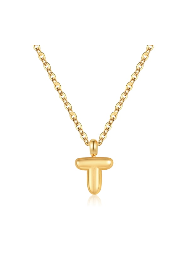14K Gold Plated Bubble Initial Choker Necklace for Women GirlsDainty Letter A-Z Chunky Pendant Jewelry Trendy Trendy Accessories Personalized Birthday Gifts for Women Girls Fashion