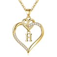 thumbnail image 1 of Turandoss 14K Gold Plated Cz Initial Love Heart Pendant Necklaces for Women Girls Letter A-Z Pendant Chain Graduation Wedding Birthday Jewelry Gifts for Daughter Granddaughter Niece, 1 of 8