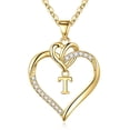 thumbnail image 1 of Turandoss 14K Gold Plated Cz Initial Love Heart Pendant Necklaces for Women Girls Letter A-Z Pendant Chain Graduation Wedding Birthday Jewelry Gifts for Teen Kids Mom Wife Bride Age, 1 of 8
