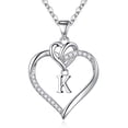 thumbnail image 1 of Turandoss 14K White Gold Plated Cz Initial Love Heart Pendant Necklaces for Women Girls Letter A-Z Pendant Chain Graduation Wedding Birthday Jewelry Gifts for Teen Kids Mom Wife Bride Age, 1 of 8