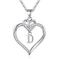 thumbnail image 1 of Turandoss 14K White Gold Plated Cz Initial Love Heart Pendant Necklaces for Women Girls Letter A-Z Pendant Chain Graduation Wedding Birthday Jewelry Gifts for Teen Kids Mom Wife Bride Age 6-8, 1 of 8