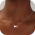 thumbnail image 1 of Turandoss 14K White Gold Plated Dainty Heart Necklace for Women Bubble Tiny Initial A-Z Jewelry Trend Personalized Birthday Graduation Gifts for Women Her, 1 of 8
