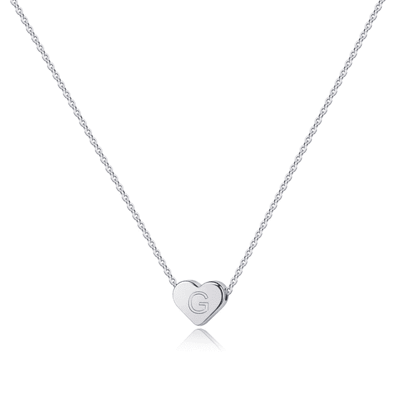 Turandoss 14K White Gold Plated Dainty Tiny Heart Initial Pendant Necklace for Women Girls Kids Letter A-Z Jewelry Trend Personalized Birthday Gifts Gifts for Women Teen Girls