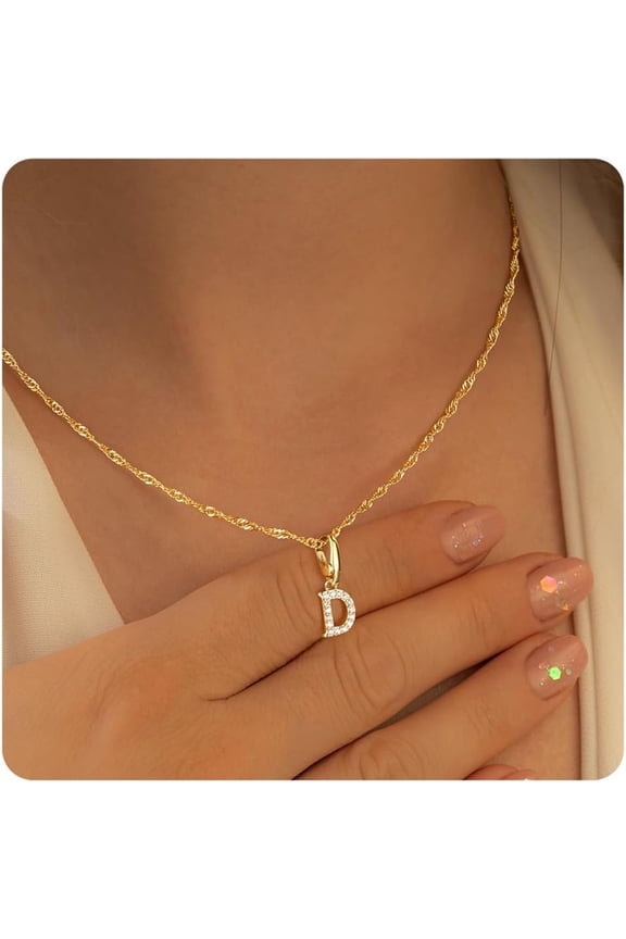 18K Gold Plated Heart Initial Cz Necklace for Women Girls Dainty Cubic Zirconia Letter A-Z Choker Pendant Jewelry Trendy Fashion Accessories Personalized Christian Gifts for Women Girls