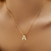 TURANDOSS 18K Gold Plated Initial Balloon CZ Pendant Necklace for Women Girls Adjustable Chain Personalized Letter A-Z Trendy Jewelry Christmas Birthday Unique Gifts for Women Girls Stocking Stuffers