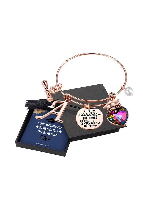 2026 Graduation Gifts for Her Class Of 2026 Inspirational Bangle Bracelet Trendy Jewelry Gifts High School College Senior Grad Gifts for Her Women Best Friends Sister Grad Present