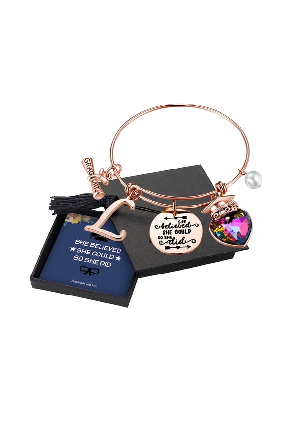 2026 Graduation Gifts for Her Class Of 2026 Inspirational Bangle Bracelet Trendy Jewelry Gifts High School College Senior Grad Gifts for Her Women Best Friends Sister Grad Present