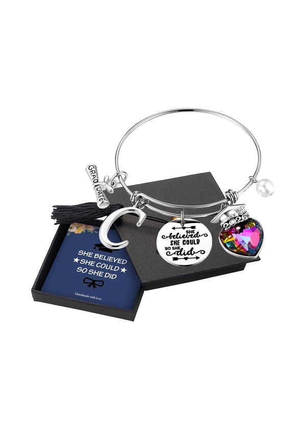 2026 Graduation Gifts for Her Class Of 2026 Inspirational Bangle Bracelet Trendy Jewelry Gifts High School College Senior Grad Gifts for Her Women Daughter Grandaughter Grad Present