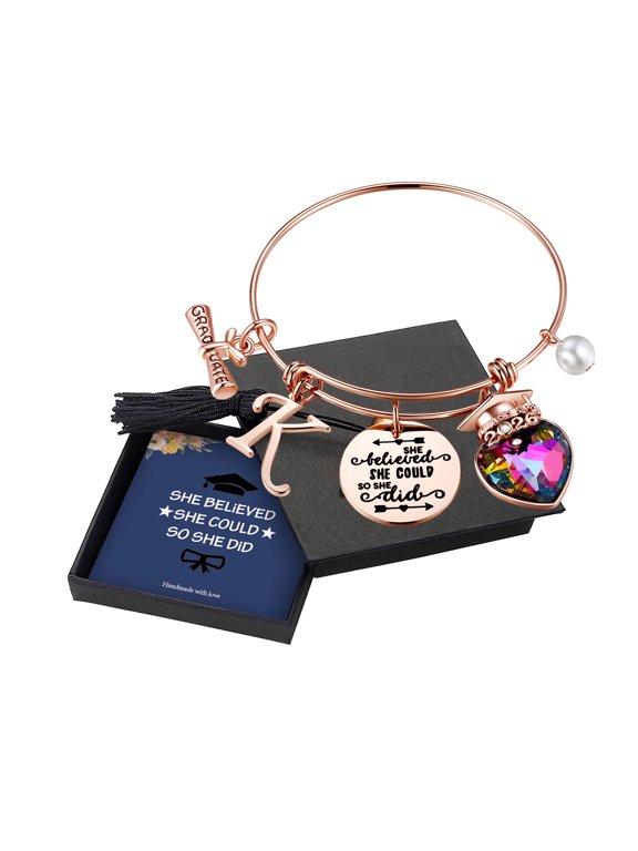 2026 Graduation Gifts for Her Class Of 2026 Inspirational Bangle Bracelet Trendy Jewelry Gifts High School College Senior Grad Gifts for Her Women Daughter Grandaughter Grad Present