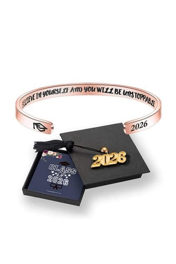 2026 Graduation Gifts for Her Him Senior Class of 2026 High School College Grad Gift for Her Women Inspirational Graduation Bracelet Jewelry Grad Gifts Present with Box