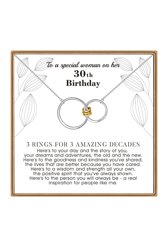 30th Birthday Gifts Necklace for Women 30 Years Old Gift for Her Friend Gift for 30 Year Old Woman 3 Circles Trendy Jewelry Birthday Gifts for Mom Daughter