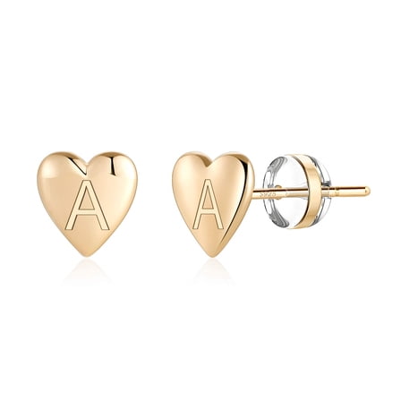 4 5 6 7 8 9 10 11 12 13 14 15 16 Year Old Birthday Gifts for Tween Teen Teenage Girl Easter Birthday Gifts Idea Initial A-Z Heart Stud Earrings for Women Jewelry