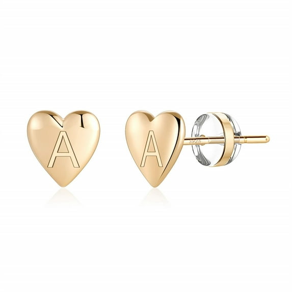 Turandoss 4 5 6 7 8 9 10 11 12 13 14 15 16 Year Old Birthday Gifts for Tween Teen Teenage Girl Mothers Day Birthday Gifts Idea Initial A-Z Heart Stud Earrings for Women Jewelry