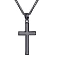 thumbnail image 1 of Turandoss 925 Sterling Silver Cross Pendant Necklace for Men Boys 18K Black Plated 16-30 inch Box Chain Mens Jewelry Catholic Christian Religious Birthday Gifts for Men Boys Boyfriend, 1 of 8