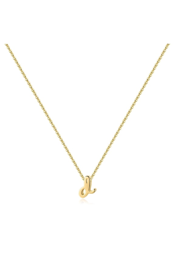 925 Sterling Silver Initial Necklace for Women Girls Dainty Simple Alphabet Letter D Gold Cursive Initial Necklace for Women Gifts Jewelry Alphabet Tiny Necklace for Women