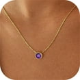 thumbnail image 1 of Turandoss Amethyst Necklace for Women Girls Dainty 14K Gold Plated Birthstone Necklaces for Women February Birthstone Jewelry Birthday Gifts for Women Girls, 1 of 8