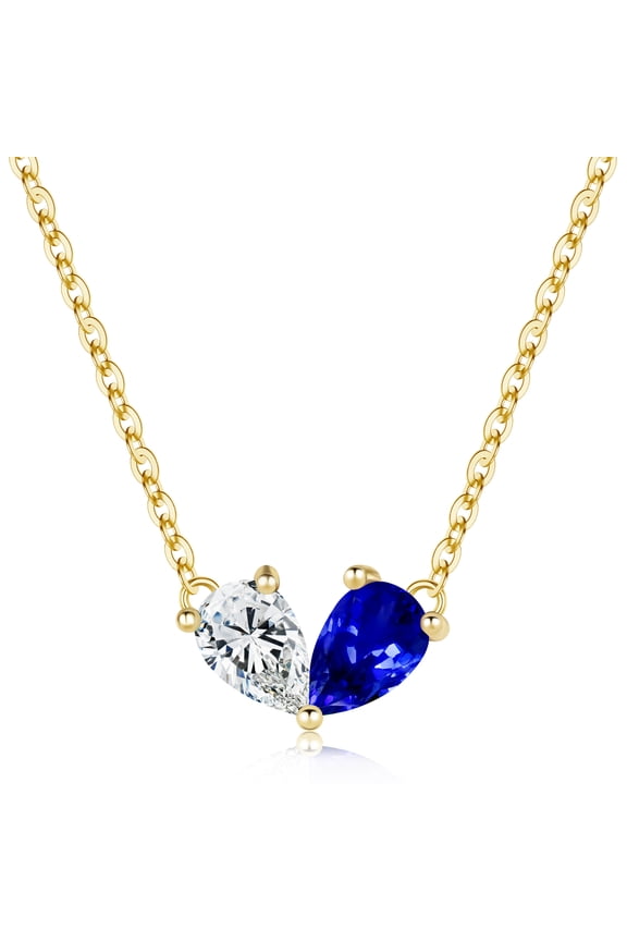 April Necklaces for Women Girls Gold Color Plated Emerald Birthstone Necklace Mothers Dainty Gold Color Necklace Blue Green Cubic Zirconia Pendant Birthday Gifts Jewelry for Women Girls