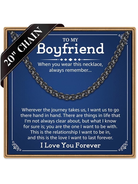 Birthday Gifts for Boyfriend Box Chain Necklace for Men Cuban Link Sturdy Jewelry Trendy Stainless Steel Teacher Appreciation Graduation Fathers Day Gifts for Him Her Men Son Dad Boys Girls