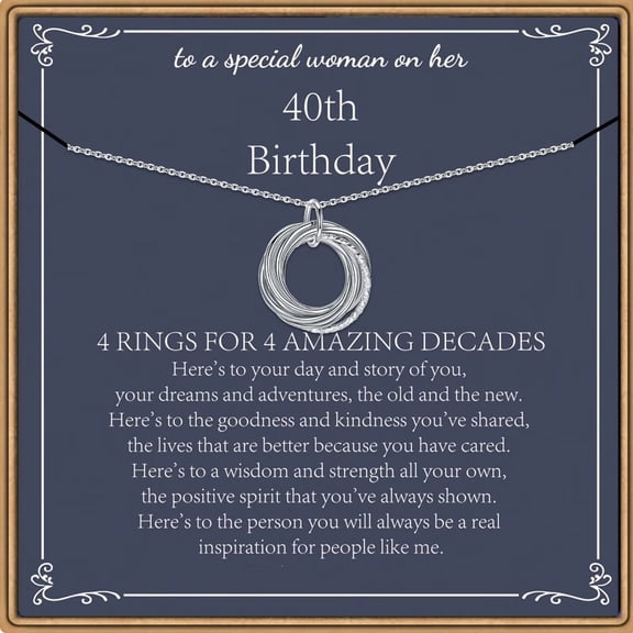 Turandoss Birthday Gifts for Women, Sterling Silver Chain Pendant Necklace, 40th 50th 60th 70th 80th 90th Birthday Gifts for Her Mom Wife
