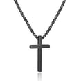 thumbnail image 1 of Turandoss Black Cross Pendant Necklaces Mothers Day Gifts for Men BoysStainless Steel Small Pendant Chain 18 inch Black Jewelry Gifts for Men Women Boyfriend Son, 1 of 8