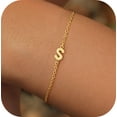thumbnail image 1 of Turandoss Bracelet for Women Girls Jewelry Gifts Dainty Letter Bracelets Trendy 18K-Gold-Plated Letter S Initial Bracelet Personalized 18K-Gold-Plated Initial Bracelets for Women Girls Jewelry Gift, 1 of 8