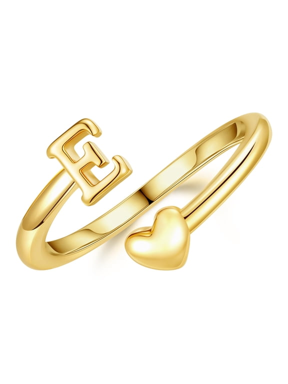 Bridesmaid Gifts for Women Girls Bridesmaid Proposal Maid Of Honor Bridal Initial Heart Open Rings Wedding Bridal Bachelorette Party Jewelry Gifts for Women Girls