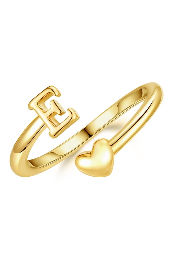 Bridesmaid Gifts for Women Girls Bridesmaid Proposal Maid Of Honor Bridal Initial Heart Open Rings Wedding Bridal Bachelorette Party Jewelry Gifts for Women Girls