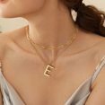 thumbnail image 1 of Turandoss Bubble Letter Necklace, Layered Big Initial Necklaces for Women, Paperclip Chain Choker Necklace, Chunky Gold Necklace for Women Gifts, 1 of 6