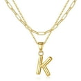 thumbnail image 1 of IEFSHINY Bubble Letter Necklace Layered Choker Chain Jewelry for Women, 1 of 7
