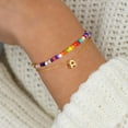 thumbnail image 1 of IEFSHINY Colorful Beaded Bubble Initial Bracelets for Girls Women Birthday Graduation Jewelry Gifts for Women Teen Girls, 1 of 6