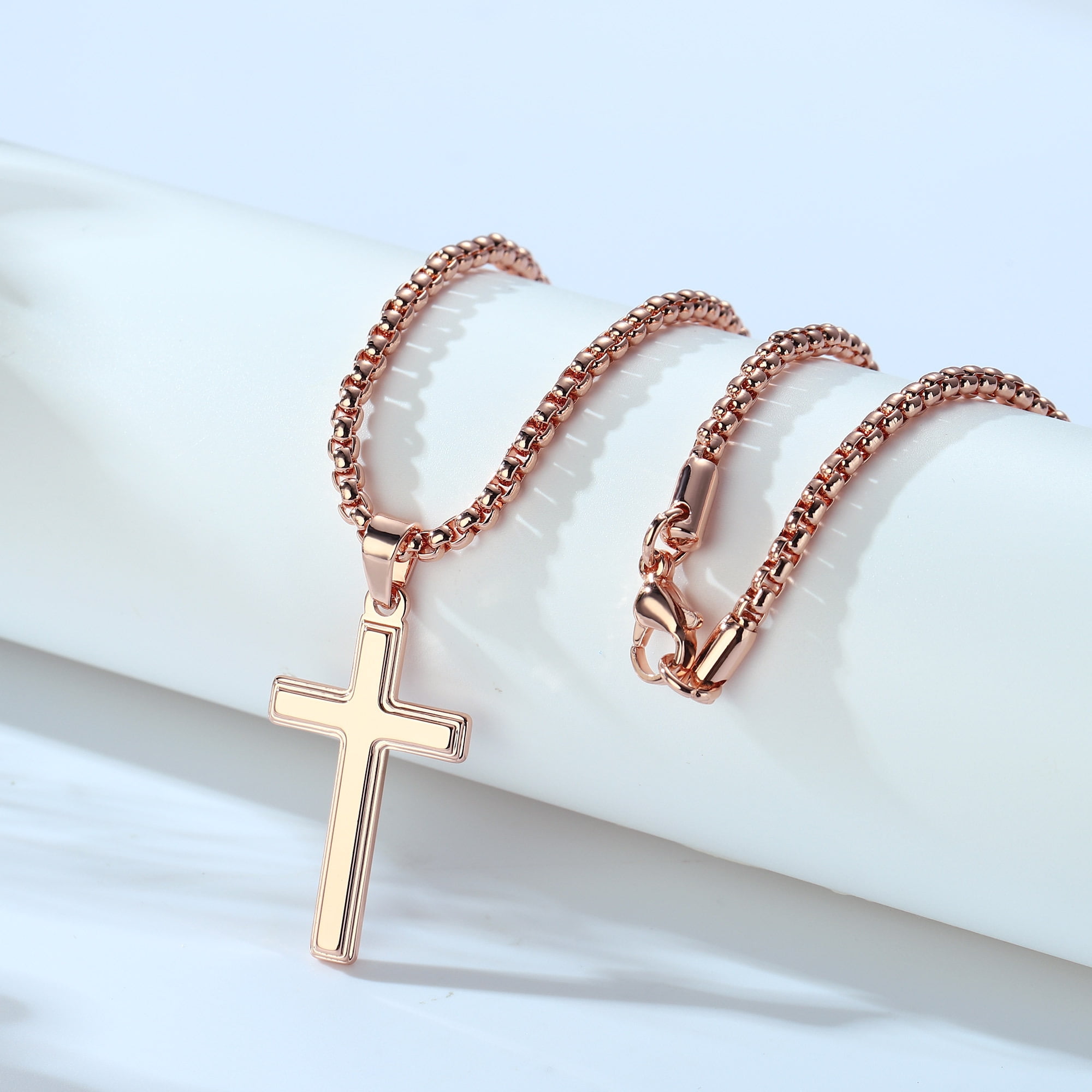 Turandoss Cross Necklace for Men Women, Gold Silver Rose Gold Cross  Necklaces Stainless Steel Cross Pendant Necklace Simple Cross Chain Necklace  for Men Women Jewelry Gifts - Walmart.com