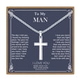 thumbnail image 1 of Turandoss Cross Necklaces Gifts for Men 14K White Gold Plated Dainty Box Chain Trendy Jewelry Birthday Anniversary Valentines Day Gifts for Men Husband Boyfriend, 1 of 7