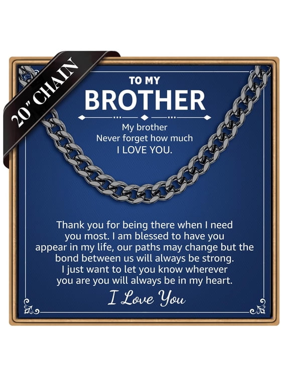 Cuban Link Chain Necklace Gifts for Men Brother 7mm Width Stainless Steel Cuban Chain Fashion Jewelry Valentines Day Anniversary Birthday Gift for Him Teen Boys Brother