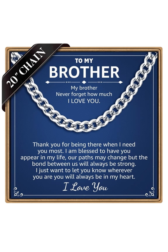 Cuban Link Chain Necklace Gifts for Men Brother 7mm Width Stainless Steel Cuban Chain Fashion Jewelry Valentine's Day Anniversary Birthday Gift for Him Teen Boys Brother
