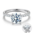 thumbnail image 1 of Turandoss Cz Engagement Rings for Women 14K White Gold Plated Solid 925 Sterling Silversolitaire Ring 4 Claw Side Stone Stackable Wedding Anniversary Bands Jewelry Gifts for Women Wife Girlfriend, 1 of 7