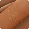 thumbnail image 1 of Turandoss Dainty Charms 18K Real Gold Plated Initial A-Z Simple Layered Bracelets Set for Women Girls Kid Jewelry Set Personalized Birthday Presents for Women Teen Girl Toddler Fashion, 1 of 7