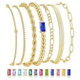 thumbnail image 1 of Turandoss Dainty Layered Bracelets Gifts for Women Non Tarnish December Blue Tanzanite Birthstone Bracelet 14K Gold Plated Bracelet Stack Beaded Bracelet Jewelry Gifts for Women Girls, 1 of 8
