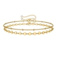 thumbnail image 1 of Turandoss Dainty Layered Coin Bracelets 14K Gold Plated Handmade Layering Bead Chain Gold Layered Coin Chain Bracelets for Women(Coin Chain & Bead Chain), 1 of 8