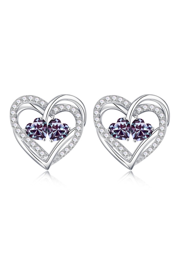 Double Birthstone Earrings Gifts for Women 925 Sterling Silver CZ Birthstone Trendy Jewelry Mothers Day Valentine's Day Gifts for Women Wife Her