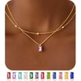 thumbnail image 1 of Turandoss February Birthstone Necklaces for Women 14K Gold Plated Dainty Amethyst Purple Color Birthstone Layered Cubic Zirconia Pendant Necklace Trendy Women's Jewelry Birthday Gifts, 1 of 7